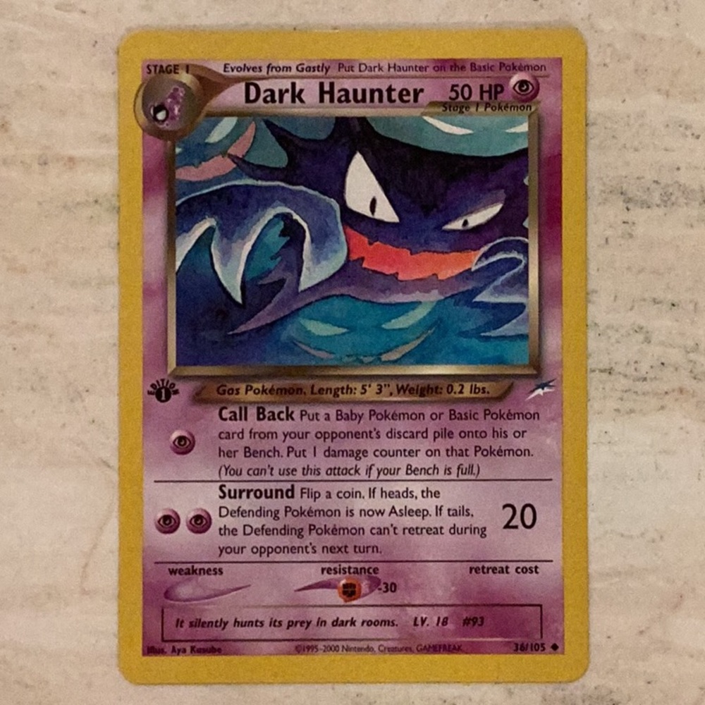 Dark Haunter 1st Edition 36/105 Neo Destiny 2000 Pokemon Card Non Holo #36 TCG - Picture 6 of 7